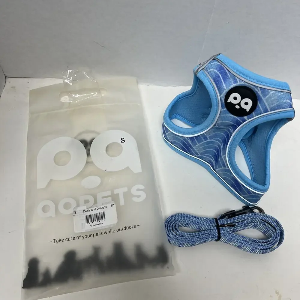 NEW aapets Breathable Mesh Padded Dog No-Choke Harness S- Blue